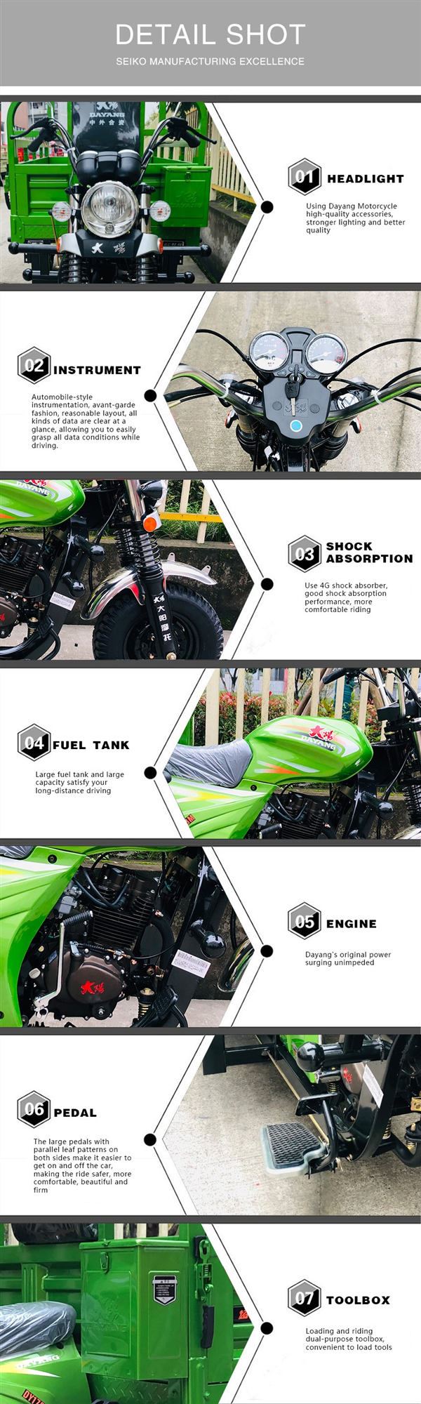 Electric Start cargo Motorized Tricycle